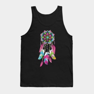 Inspirational DREAM CATCHER T-SHIRT TEAL & PINK DREAM CATCHER Tank Top